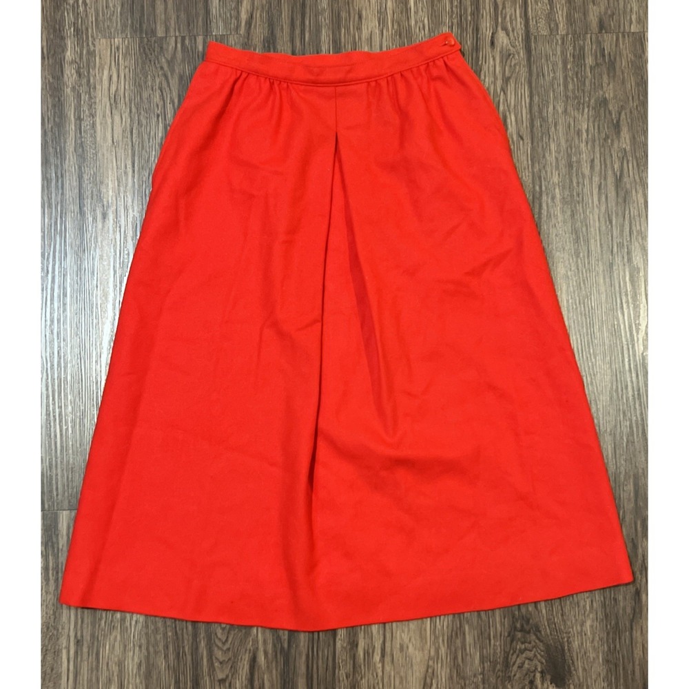 Vintage Pendleton Womens Virgin Wool Pencil Skirt Size 8 Red Lined Knee Length